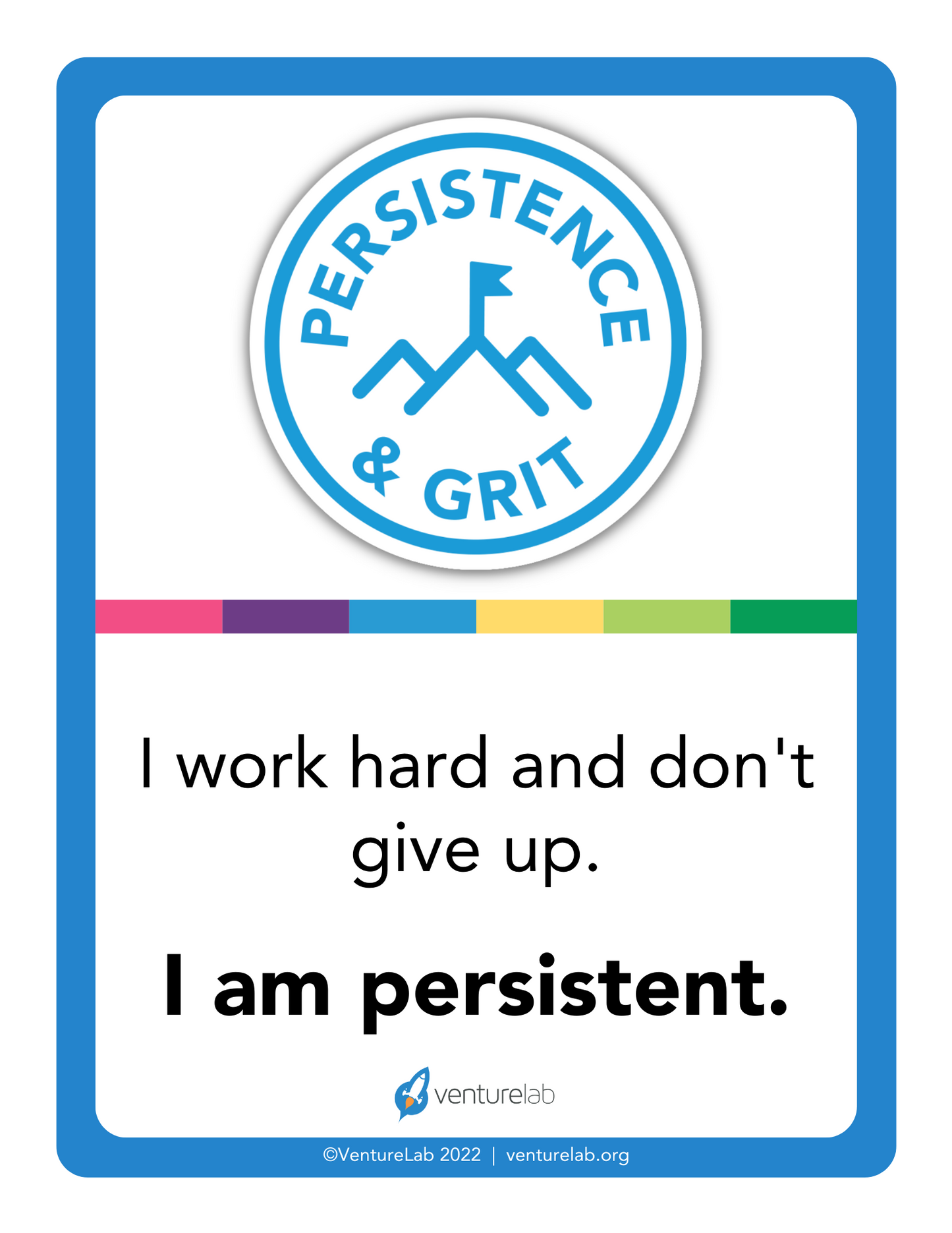 Persistence & Grit Mindset Poster Grades 1-5