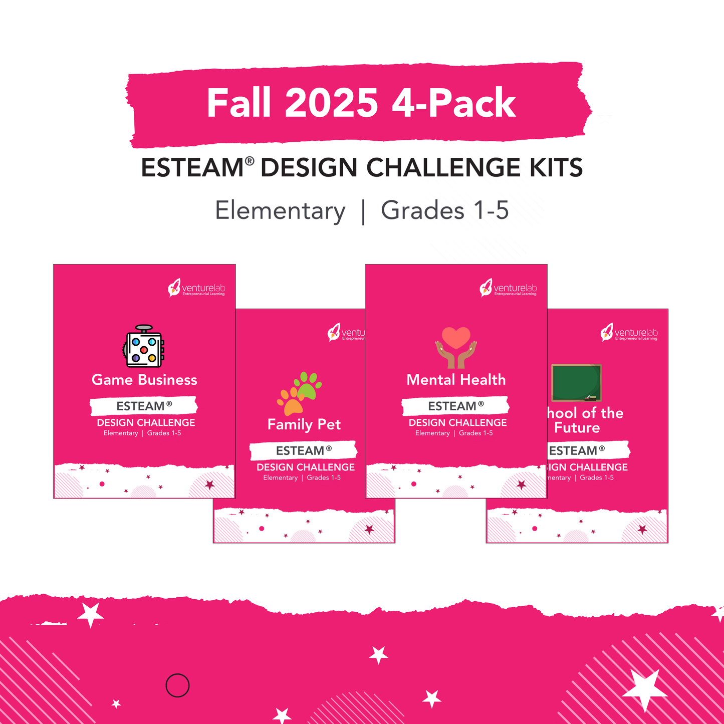 Fall 2025 BUNDLE 4-pack (Grades 1-5) ESTEAM® Design Challenges in a Box for Elementary