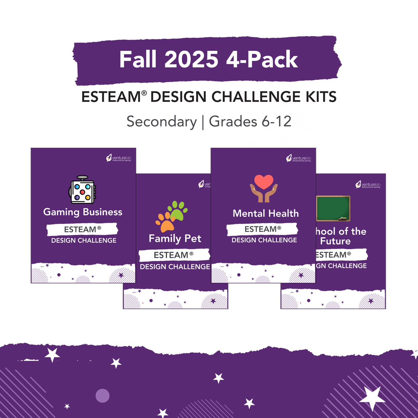 Fall 2025 BUNDLE 4-pack(Grades 6-12) ESTEAM® Design Challenges in a Box