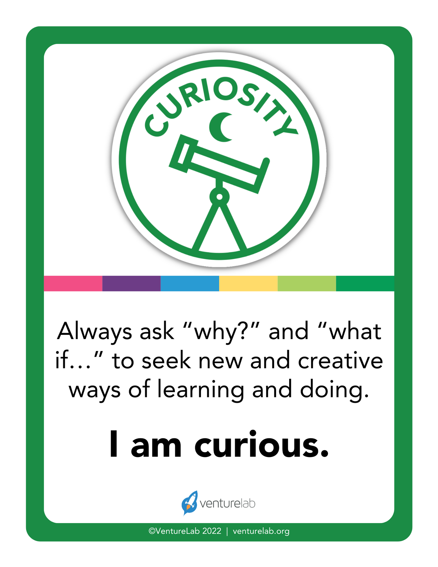 Curiosity Mindset Poster Grades 6-12